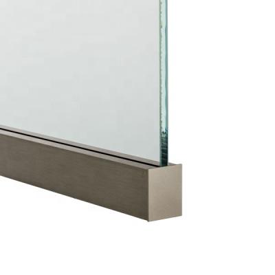 China Outdoor Balustrades Handrails Aluminum U Channel Glass Railing Handrail Aluminum Profile for sale