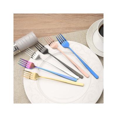 China Sustainable China Professional Manufacture Silver Gold Stainless Steel Cutlery Fork Flatware Set for sale