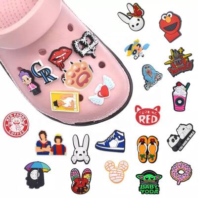 China Shoe Charm Classic Cartoon Croc Charms Custom Croc PVC Shoe Charms For Clog Diy Shoe Charms Decoration Custom Wholesale for sale