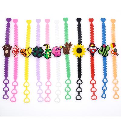 China Other Designer New Adjustable Silicone Charm Bracelets PVC Charm Bracelets Kids Bracelets Party Gift With Shoe Charms for sale