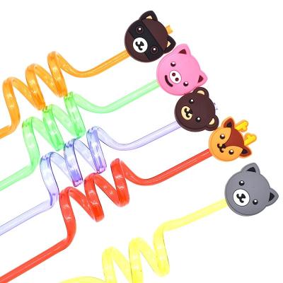 China Wholesale Reusable Reusable Cute Straw Topper Animals PVC Charm Cover For Tumbers Bar Accessories 2.5-3cm for sale