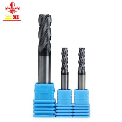 China HRC55 Carbide CNC Milling Cutter 4 Solid Bullnose Flutes High Speed HRC55 Carbide Cutter 4 Spline Tungsten Radius End Mill for sale