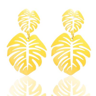 China Fashion Hawaiian Cavity Leaf Design Hot Selling Personalized Multicolor Earring for sale
