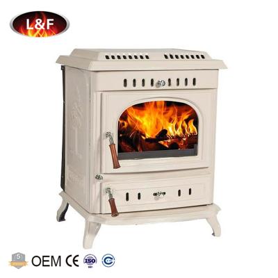China Indoor Polished Enamel Exterior Cast Iron Wood Finish Burning Fireplace for sale