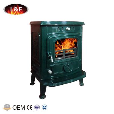 China Exquisite Europe Enamel Coated Wood Burning Ceramic Wood Fireplace for sale