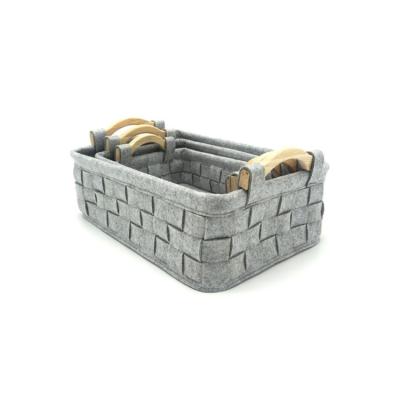 China 2019 Eco-friendly Amazon Success Home Bag Decoration Storage Felt Thin Felt Basket for sale