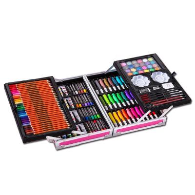 China 145 PCS Portable Watercolor Pen Oil Pastel Crayon Drawing Art Painting Set Colored Pencil Factory Kit Supplies Gift Stationery for sale