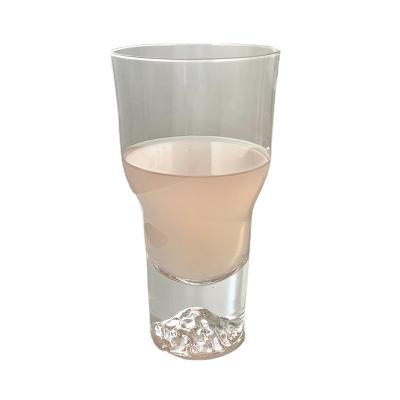 China Sustainable Wholesale high-capacity handleless clear elegant glass mug beer milk coffee cups drink glassware for sale