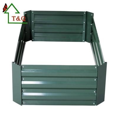 China Modern Galvanized Steel Raised Garden Grow Bed Corrugated Leaf Garden Planter Box Raised Vegetable Bed for sale