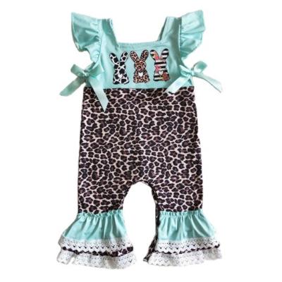 China Bunny Sue Lucky Bunny's Store No MOQ Running Green Leopard Romper Easter Bunny Bing Clothes Kids Clothes Leopard Romper for sale