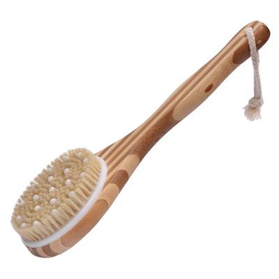 China Eco-friendly Long Handle Back Bath Brush For Shower Body Dry Massage Long Handle Bath Brush for sale
