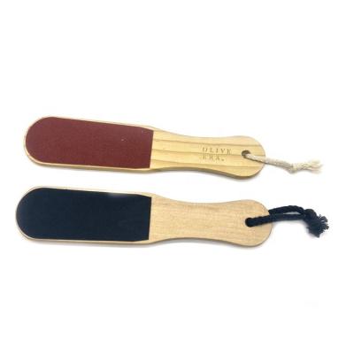 China Turf + sandpaper; Pine + Sandpaper Doulble Side Exfoliating Callus Wood High Quality Remover Foot File Shower Foot Scrubber for sale