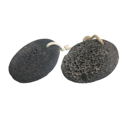 China Black Oval Shape Natural Volcanic Pumice Stones for Massage or Cleansing Body or Foot Wholesale for sale