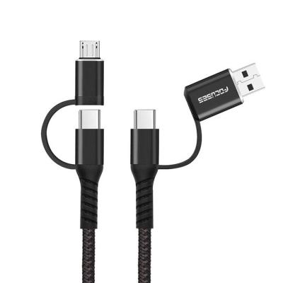 中国 PD 60W速く1つのUSBケーブルに付き4つを満たすナイロン編みこみの電光ケーブル 販売のため