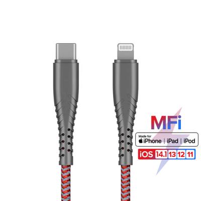 China Apple-Verklaarde de Bliksemkabel die van iPhoneusb C MFi snel 1M Compatible aanrekent Te koop