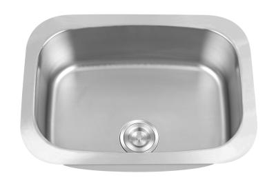 China 18G Gauge Undermount Stainless Steel Kitchen Sink 9 Inches Deep Single Bowl and Drainboard Included for sale