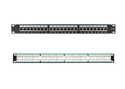 Cina Quadro d'interconnessione di dati di porto del supporto di scaffale 24, quadro d'interconnessione 5E/6 compatibile di Ethernet del CAT in vendita
