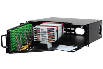 Cina capacità anteriore ad alta densità di fibra ottica delle fibre di Access 144 della struttura di distribuzione 3U in vendita
