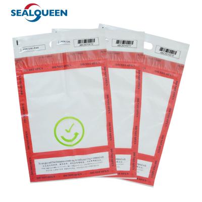 China Clear Self Seal Tamper Evident Plastic Bag Custom Duty Free Security Packing for sale