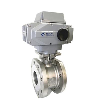 중국 Dn100 Pn40 스테인리스 스틸 볼 밸브 AC380V 플랜지 연결 판매용