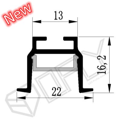 Cina 22*16mm Nuovo design copertura prismatica antiabbagliamento profilo anodizzato in canale di alluminio intagliato per illuminazione a led in vendita