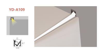 China YD-A109 Recessed LED Profile For Cabinet 6063 T5 Aluminum Alloy 10*8.7mm Anodized Finish 1-3m Length for sale