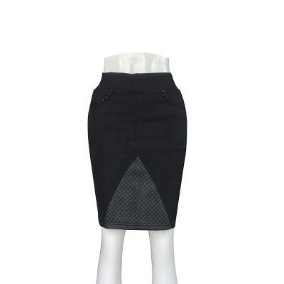 China High Quality Lace Spliced Leather Women Clothing High Waist Skirt Elegant Ladies Breathable Wholesale Casual Outfits OEM/ODM for sale