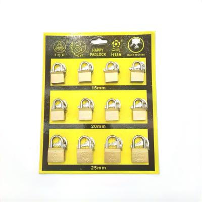 China Copper color padlock combination draw card Yiwu market Pujiang factory high quality cross-open mix for sale