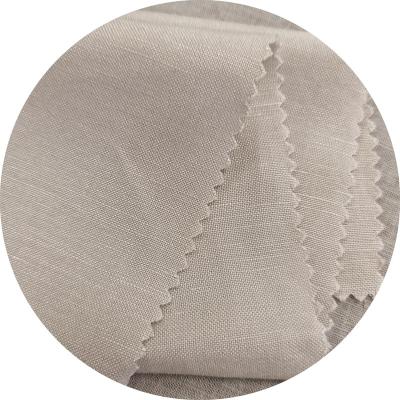 China A organic comfortable beige woven fabric made of 55% linen and 45% viscose for sale
