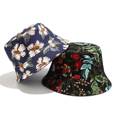 China Unisex Dobby Men Women Flower Print Bucket Hat Hip Hop Cool Outdoor Sports Summer Beach Sun Fishing Bucket Bob Caps Hat for sale