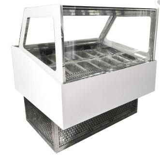 China El congelador de la exhibición del helado/el cubo duros del polo critica el acero del color de Gelato del escaparate en venta