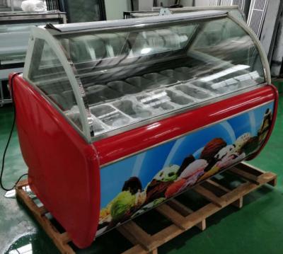 Cina Commercial Hard ice cream showcase italian gelato glass display case fruit Ice cream display cabinets in vendita