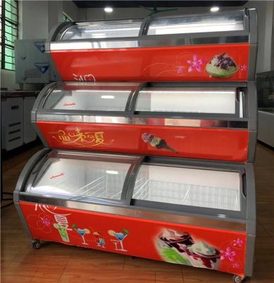 China -22 congelador de la exhibición del helado del grado con el gabinete 3 de poco ruido en venta