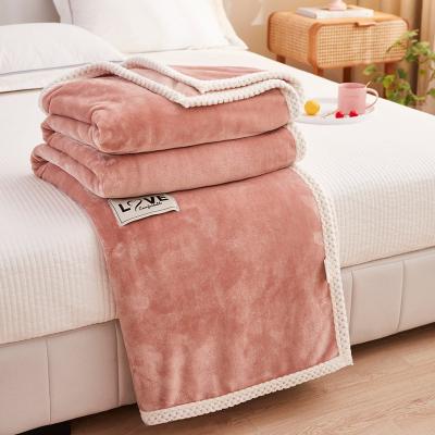 China Anti-pilling Warm Flannel Custom Made PORTABLE Coral Polar Fleece Throw Blanket by Logo Soft Throw Blankets for sale