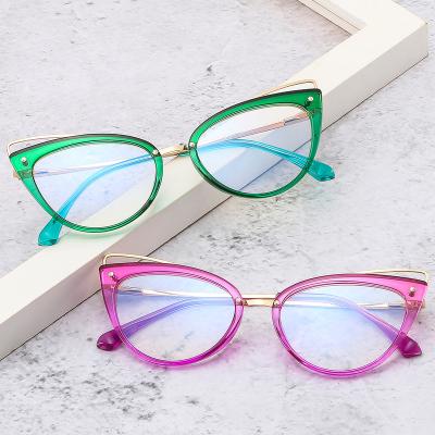 China For Reading Glasses 2022 Cat Eye Women Designer Optical Glasses Frames TR90 Sexy Fashion Computer Glasses for sale