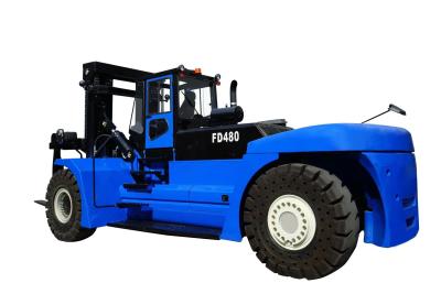 Chine Télélivrateur Fd480 à moteur diesel lourd de 48 tonnes, équipé d'une cabine et d'un positionneur de fourchette, en caoutchouc d'acier à vendre