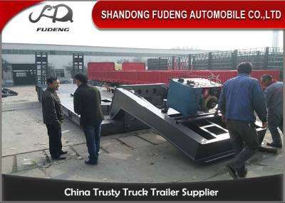 China Remolque lowboy del cuello de cisne hidráulico, 80 toneladas de la carga frontal desmontable de remolque bajo del cargador en venta