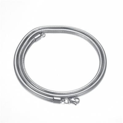 China Custom SNAKE CHAIN stainless steel chain length chain for necklace for pendant round snake chain in meter initial necklace for sale