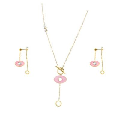 China Casual / Sporty Necklace Set Jewelry Gold Angel Eye Jewelry Set Wedding Crystal Jewelry Set for sale