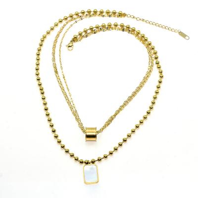 China Boho Trendy Multilayer Cross Choker Chain Metal Gold Vintage Bead Pendant Necklace For Women for sale