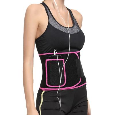 China Breathable 3057 Neoprene Sweat Belt With Pocket Waist Cincher Body Shaper Sports Weight Loss Slimming Waist Trainer Lumbar Belt For Women for sale