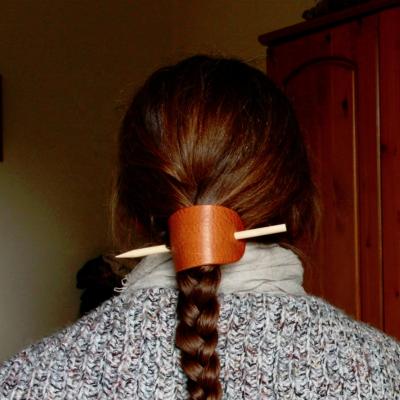 China YY European and American factory style custom genuine leather hair clip hair slide hair barrette for women for sale