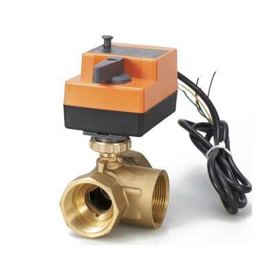Chine Robinet à tournant sphérique actionné électrique, robinet à tournant sphérique 12V en laiton actionné au moteur à vendre