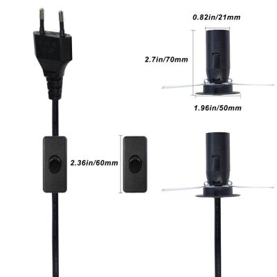 China 3ft-6ft Salzlampenstromkabel mit E12 E14 E26 E27 Lampenhalter und Ein-/Aus-Schalter zu verkaufen