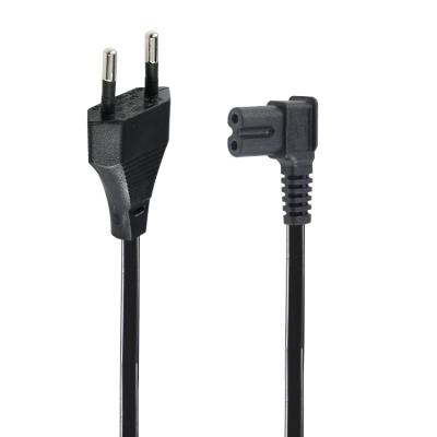 China EU 2Pin to Angled C7 Power Cord for Laptop/Monitor/TV VDE Approved Insulation Material PVC/Rubber for sale