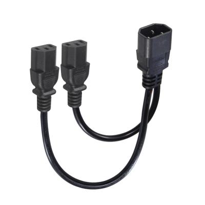 Cina 16AWG C14 a 2xC13 cavo di alimentazione per server/apparecchiature industriali 300V 10A RoHS certificato 3 spine in vendita