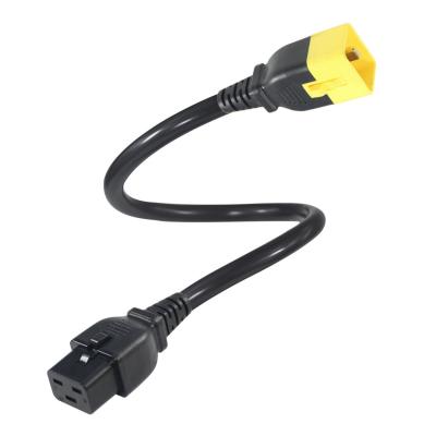 China Locking C19-C20 Power Cord Extension 16A 250V for Server Racks/Outdoor Machinery with 16AWG Wire for sale