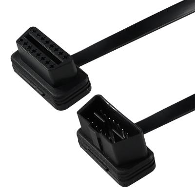 China OBD-II Flat-Ribbon-Verlängerungskabel mit 16-Pin-Männlich-Weiblich-Anschluss für Fahrzeugdiagnostischen Scanner GPS-Tracker zu verkaufen