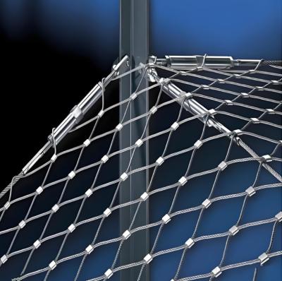 China AISI316 Stainless Steel Wire Rope Mesh Transparent Railing Infill Guardrail for sale