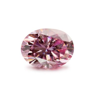 China Color Play Or Fire Loose Moissanite Stones DEF Color VVS Clarity Oval Cut 7*5 Pink Color Moissanite For Jewelry Making for sale